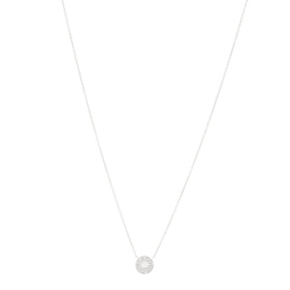 Tiffany 18K White Gold Diamond 1837 Circle Pendant Necklace 1 of 4