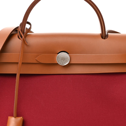 Hermes Vache Hunter Toile Herbag Zip 31 PM Rubis 9 of 11