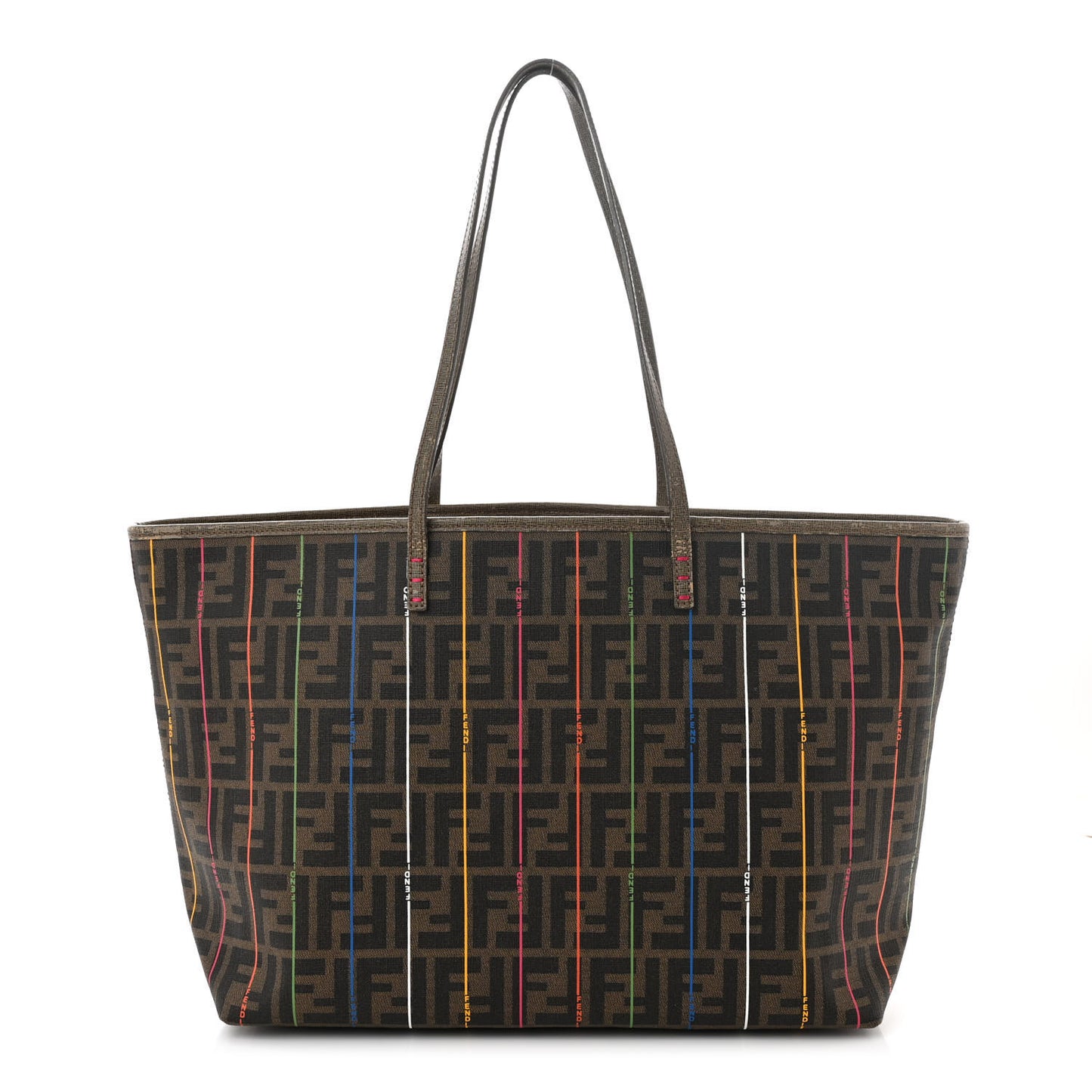 Zucca Spalmati Striped Large Roll Tote Tobacco Multicolor