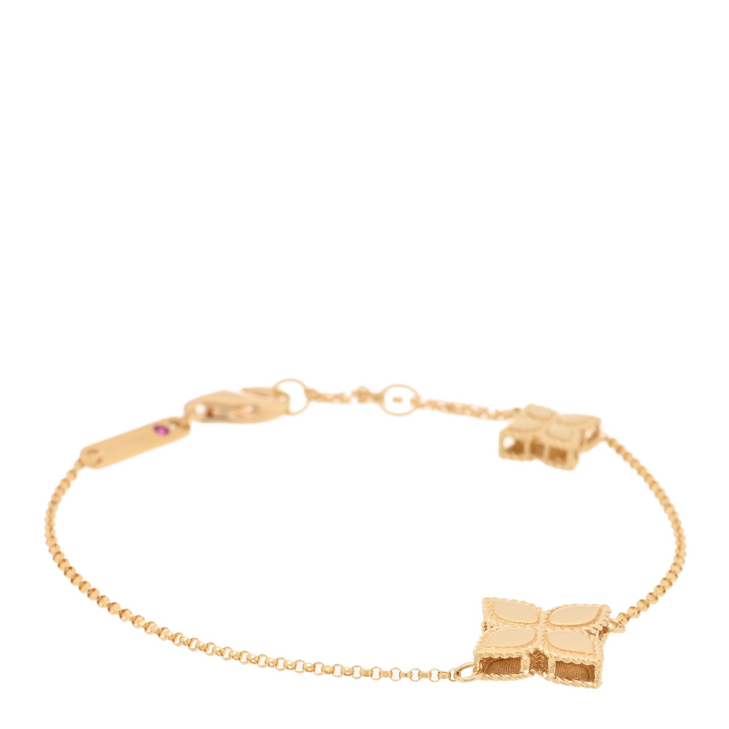 18K Yellow Gold Princess Flower Bracelet