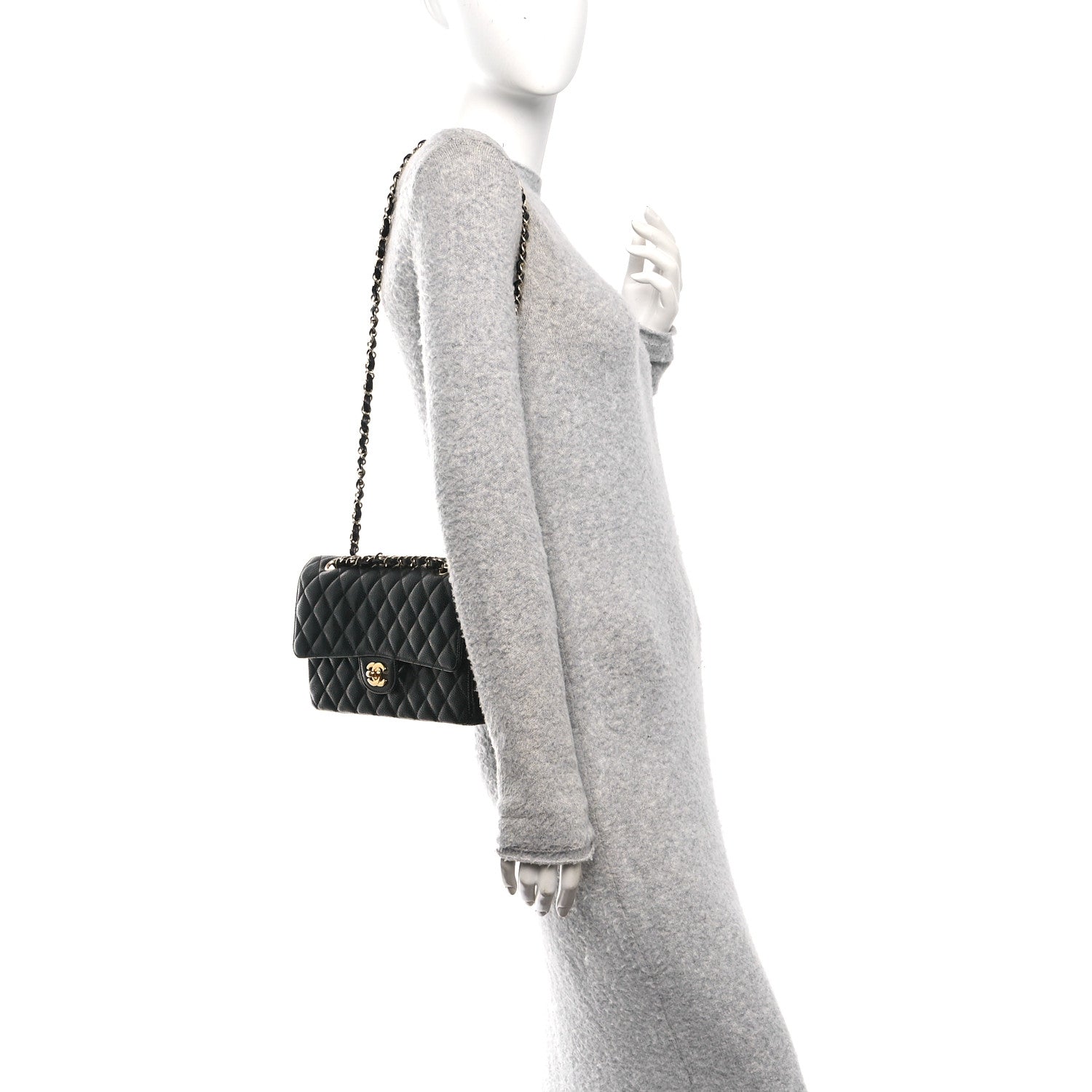Chanel Caviar Quilted Medium Double Flap Black 2 of 12