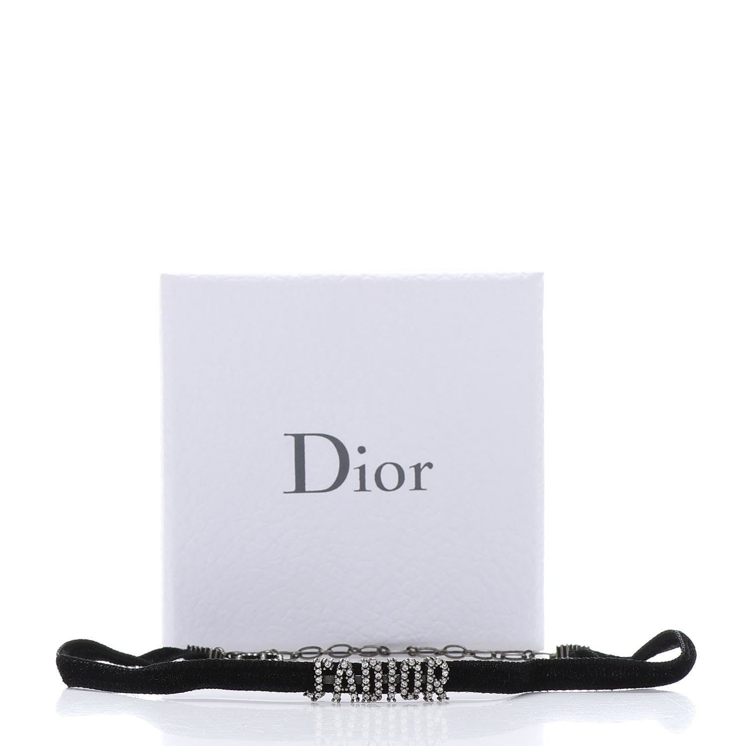 Christian Dior Velvet Crystal J’Adior Choker Necklace Black 7 of 7