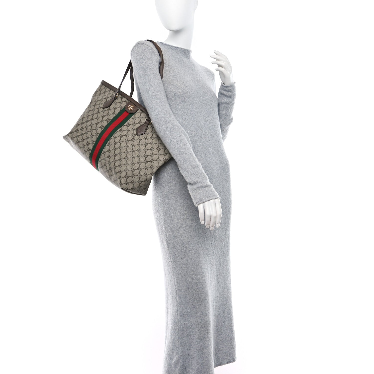 Gucci GG Supreme Monogram Medium Ophidia Shopping Tote Brown 2 of 12