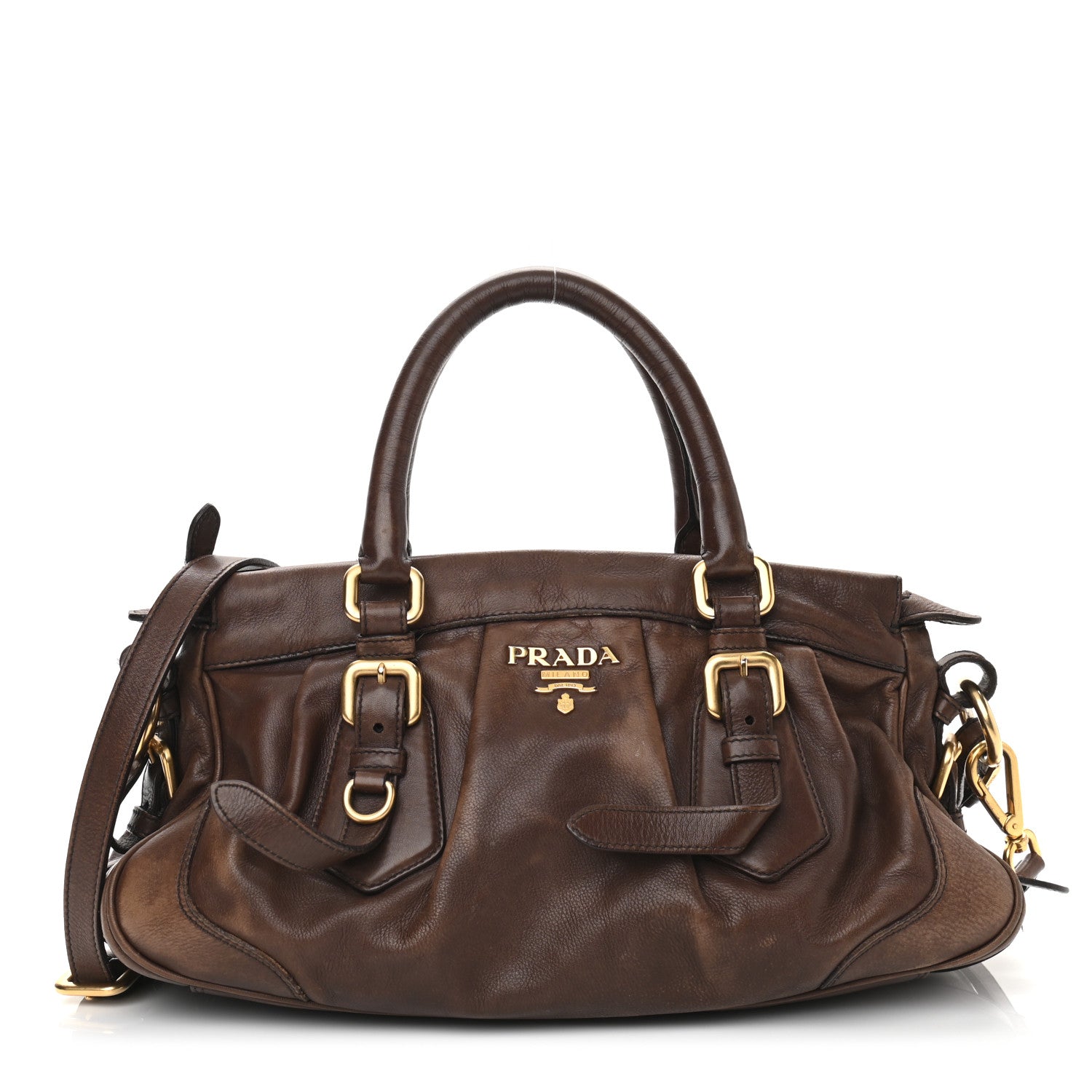 Prada Vitello Soft Shopping Satchel Nocciolo 1 of 10