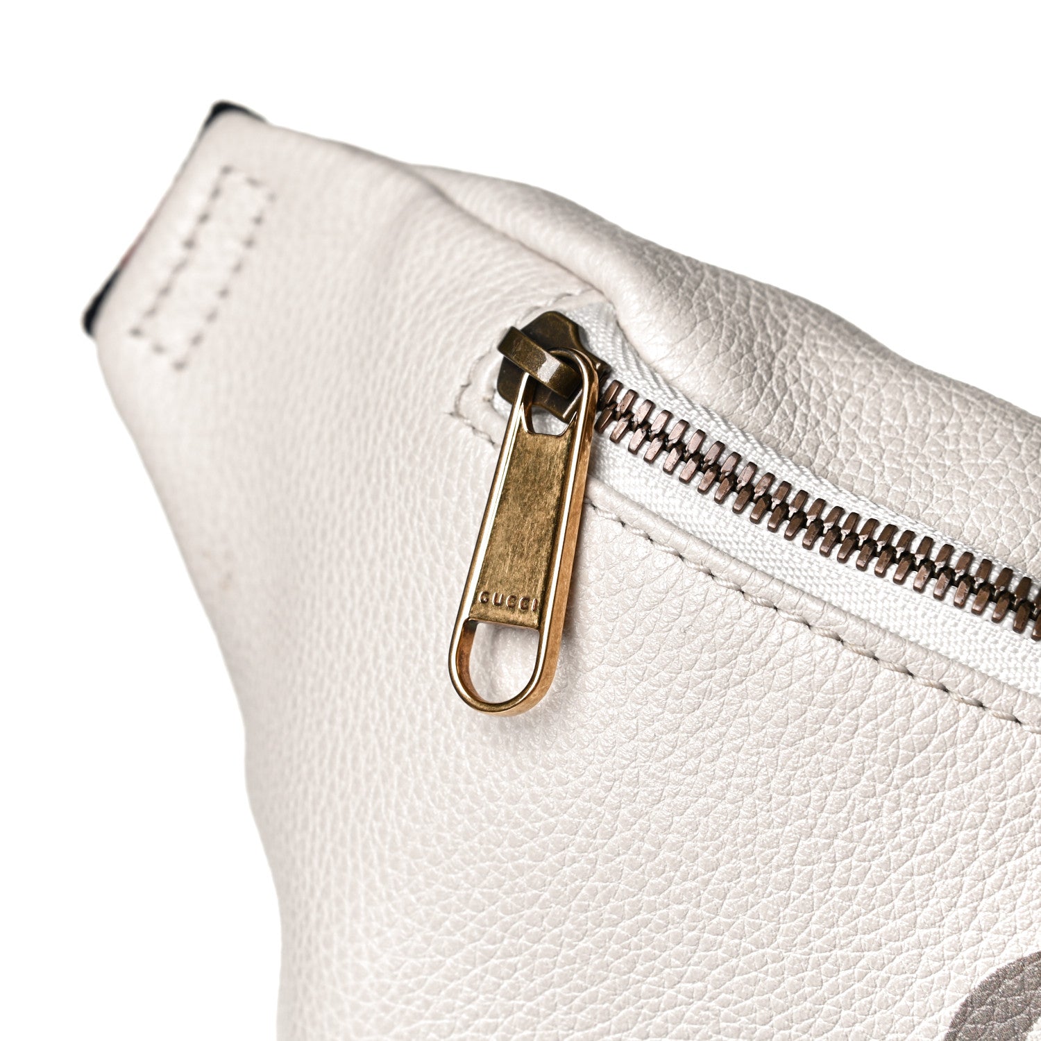 Gucci Grained Calfskin Logo Belt Bag White 10 of 13