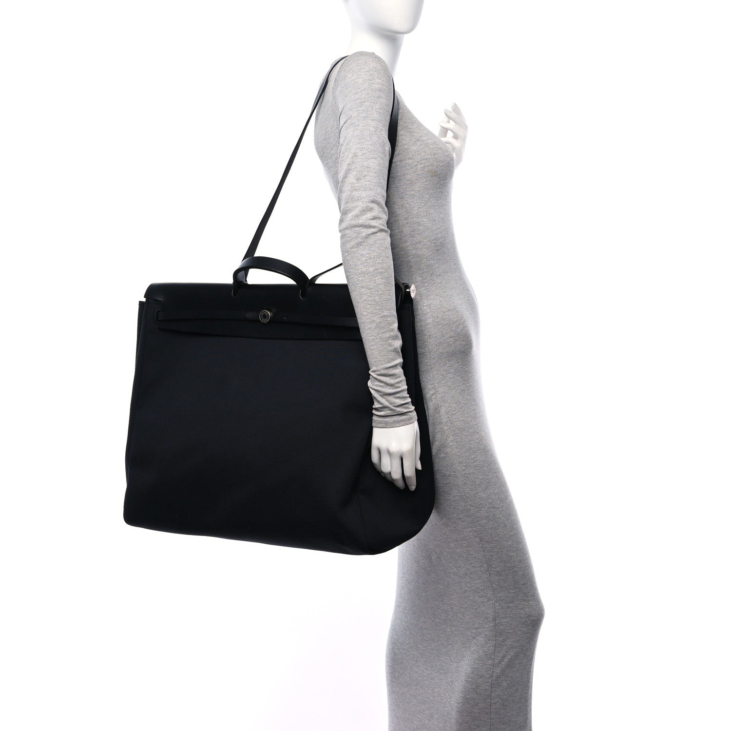 Hermes Toile Vache Hunter Herbag 50 Black 2 of 12