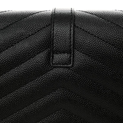 Saint Laurent Grain De Poudre Textured Mixed Matelasse Triquilt Monogram Clutch Black 12 of 15