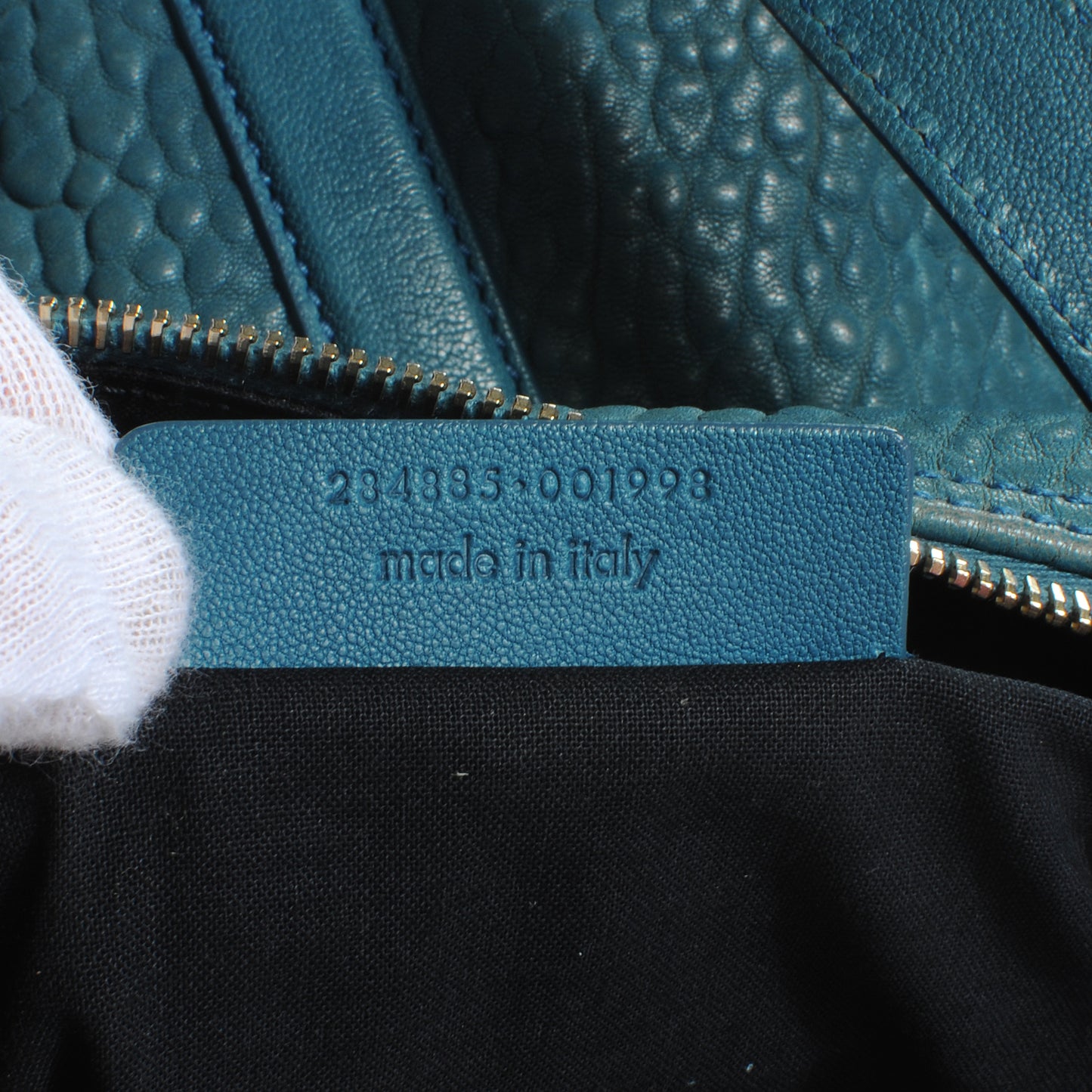 Pebbled Leather Sac Bowly Blue