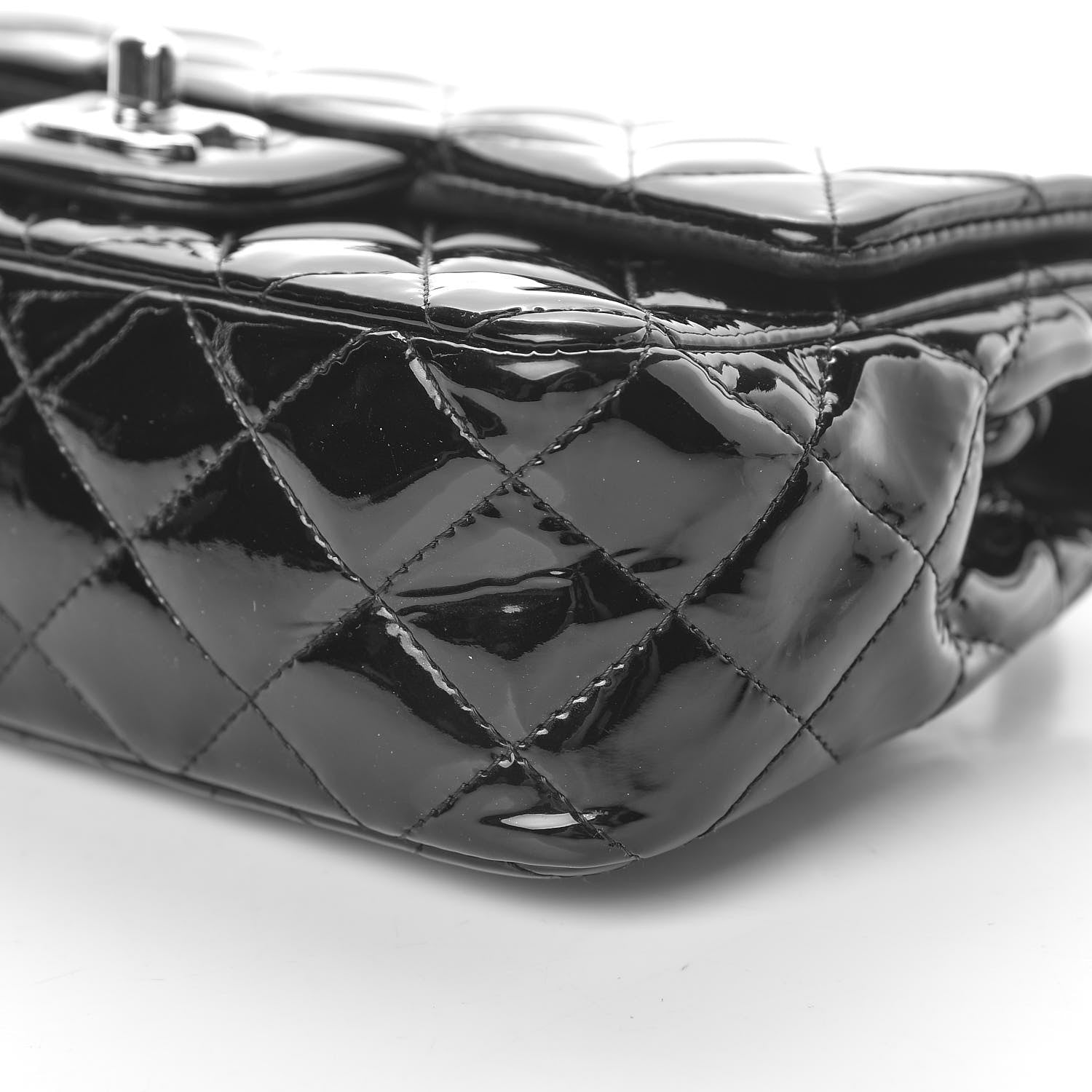 Chanel Patent Calfskin Quilted Mini Rectangular Flap Black 19 of 20