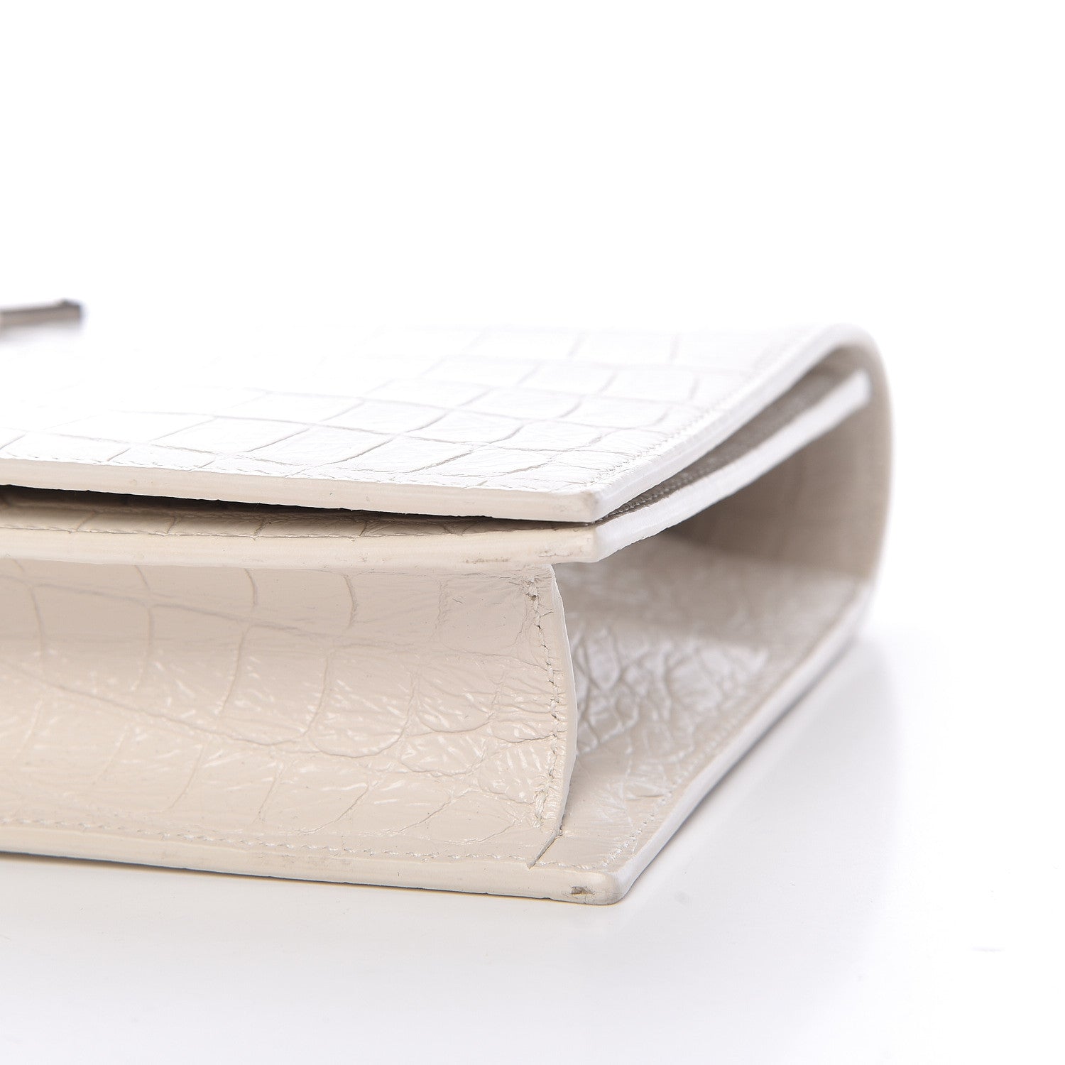 Saint Laurent Calfskin Crocodile Embossed Classic Kate Monogram Clutch Porcellana 9 of 12