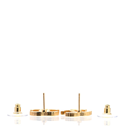 Chanel Metal Textured CC Earrings Gold 3 of 5