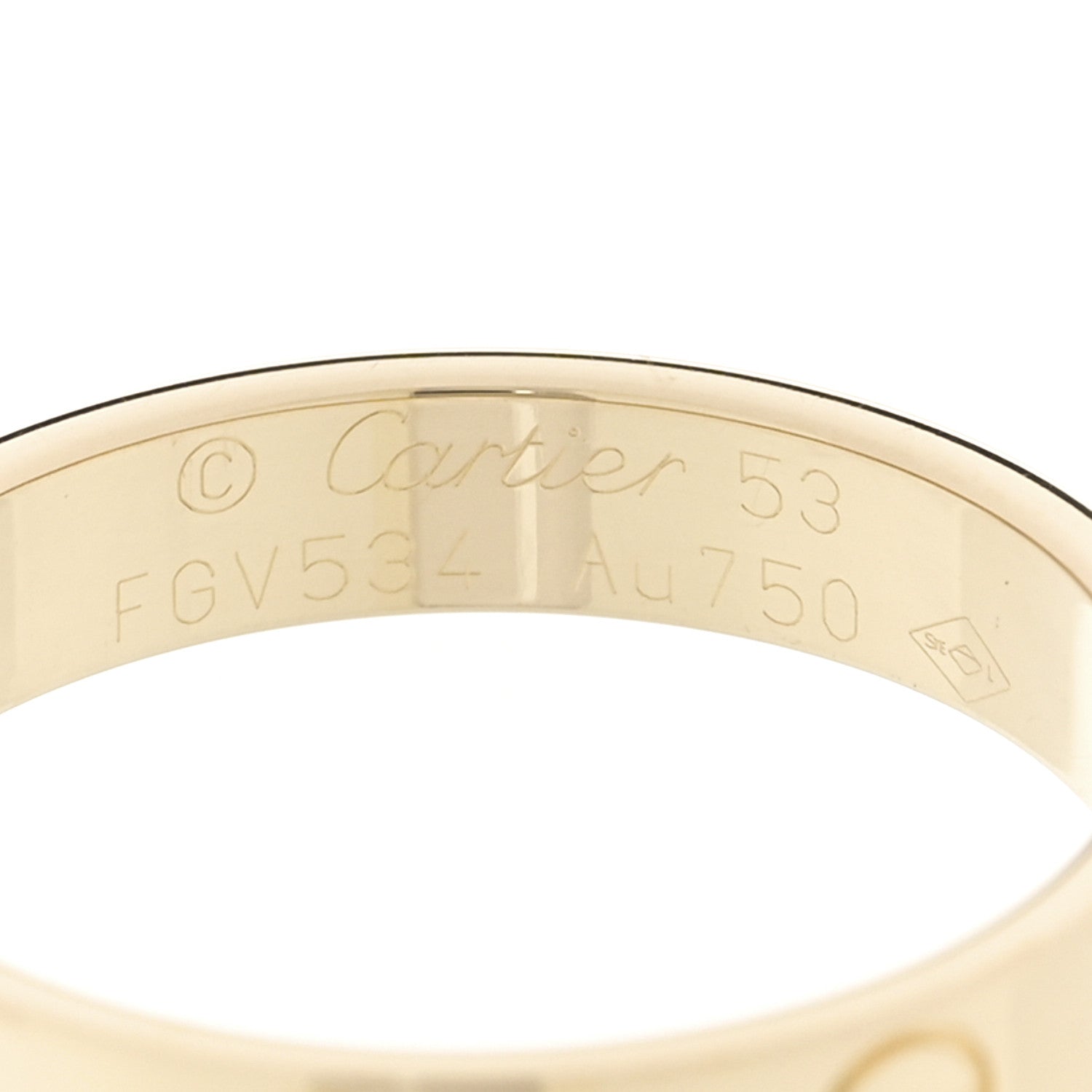 Cartier 18K Yellow Gold 3.5mm LOVE Wedding Band Ring 53 6.5 4 of 4