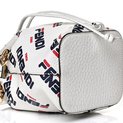 Fendi X FILA Vitello F is Fendi Mania Mini Mon Tresor Bucket Bag White 9 of 12