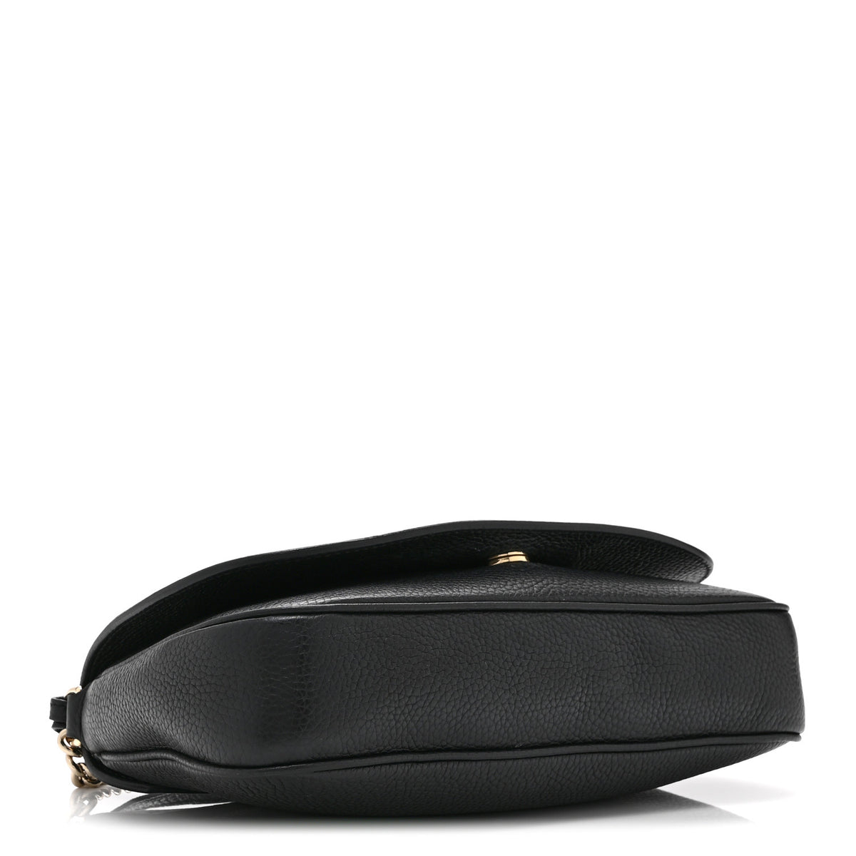 Pebbled Calfskin Medium Soho Flap Crossbody Black