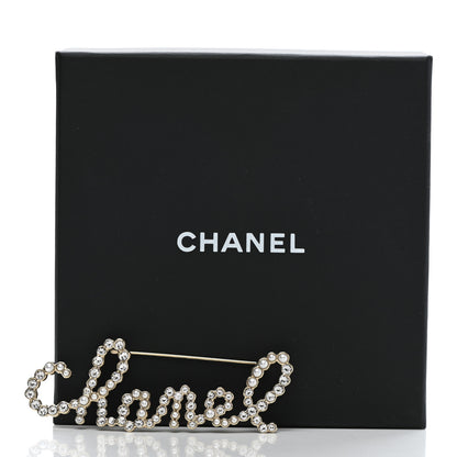 Chanel Metal Glass Swirling Pearls Brooch Pin Gold 5 of 5