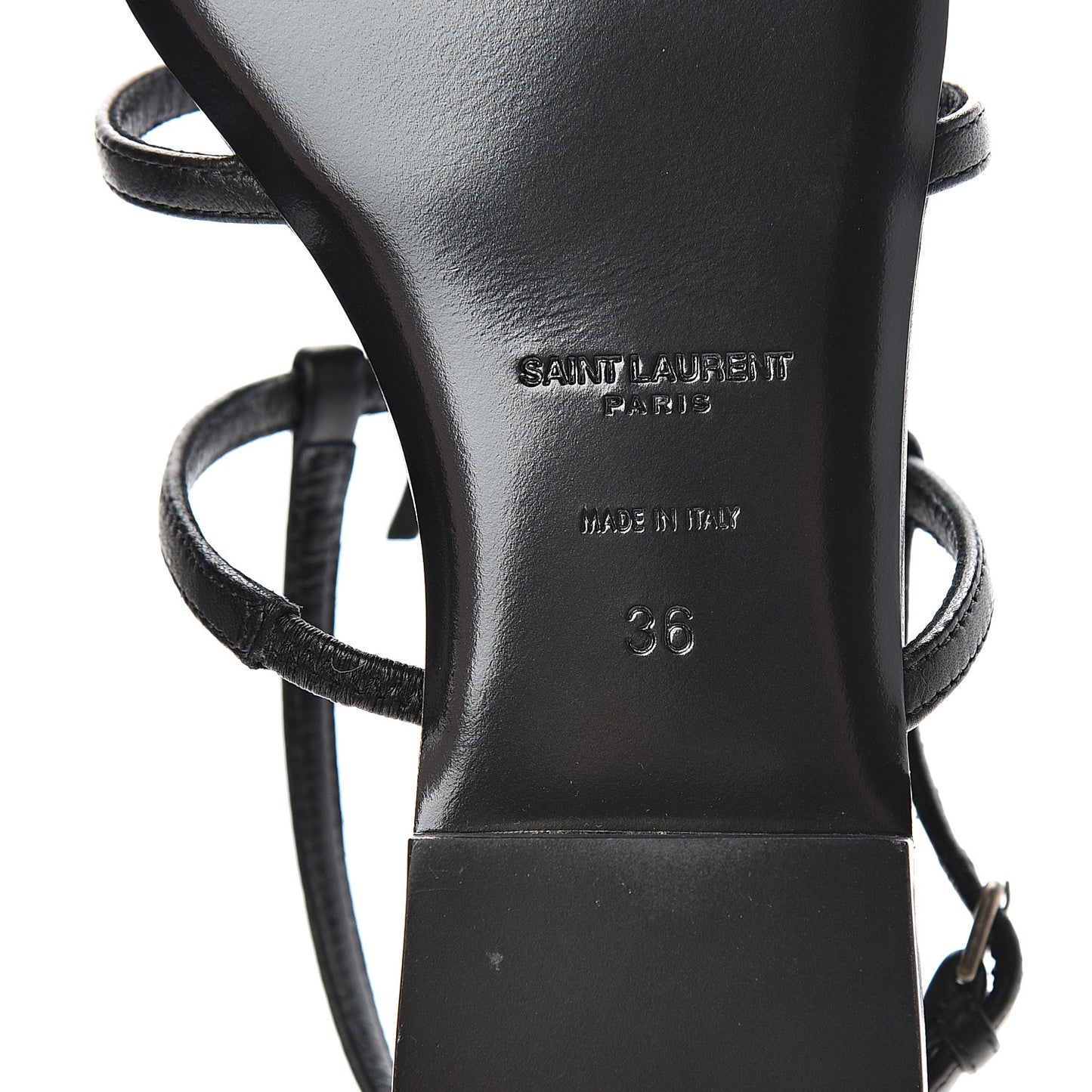 Calfskin Cassandra Monogram Sandals 36 Black