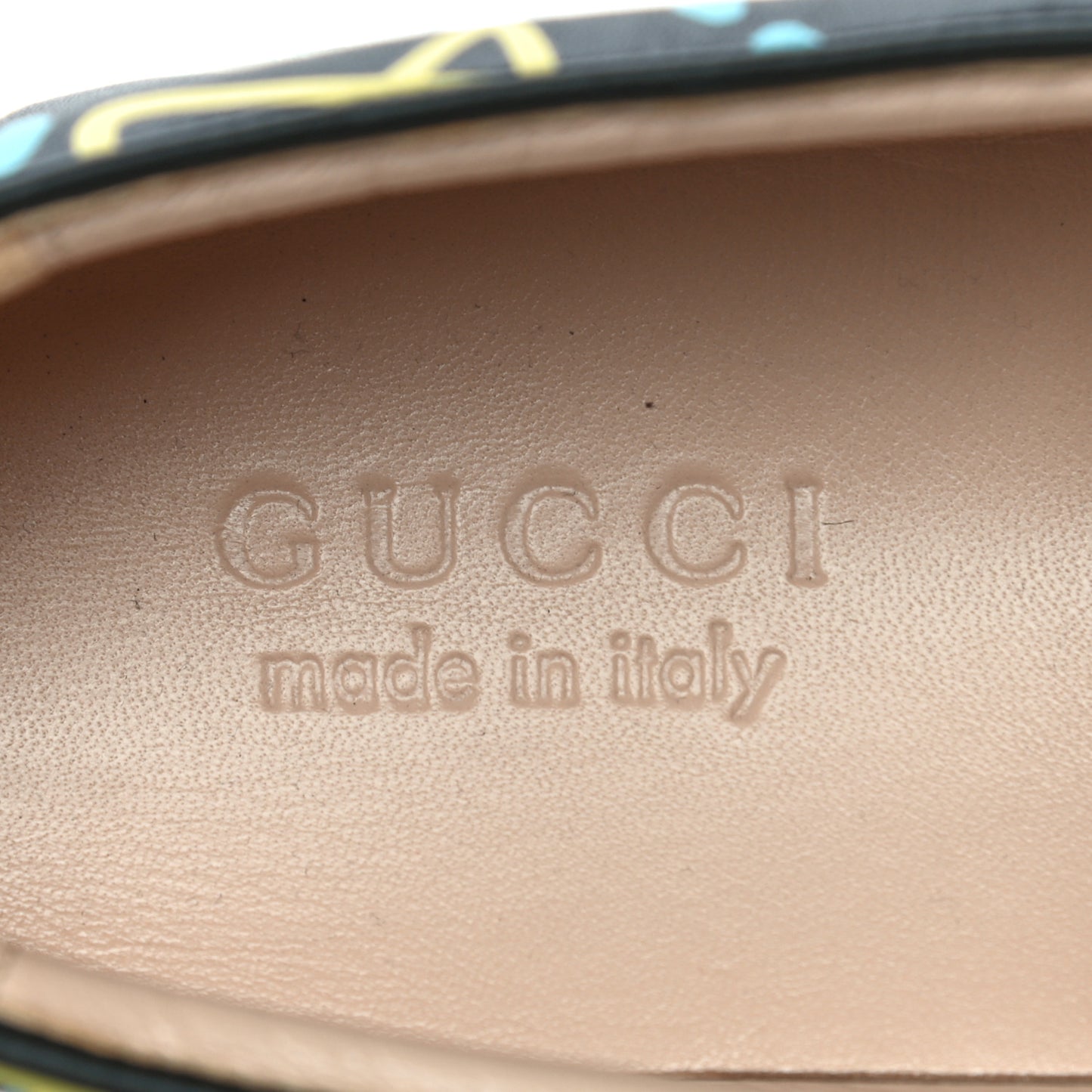 Calfskin GucciGhost Print Mens Dublin Slip On Sneakers 8 Black New Acquamarine