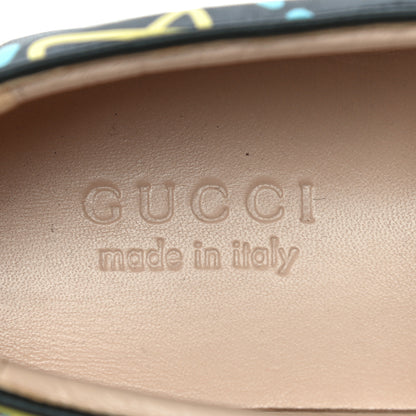 Gucci Calfskin GucciGhost Print Mens Dublin Slip On Sneakers 8 Black New Acquamarine 8 of 10