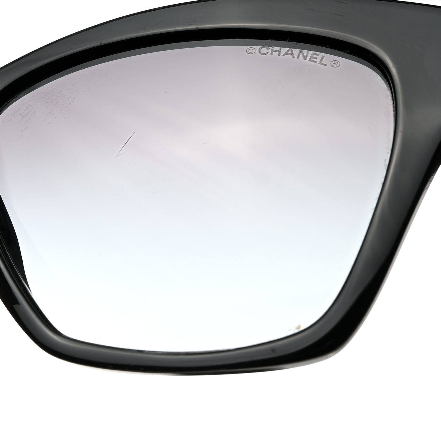 Acetate Square Cat Eye CC Sunglasses 5456-Q-B Black