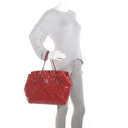 Chanel Caviar Quilted Large Cells Tote Red 2 of 7