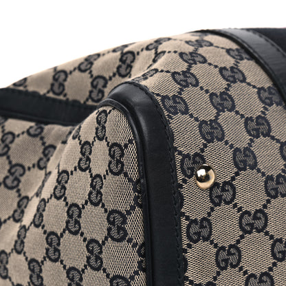 Gucci Monogram Selleria Calfskin Vintage Web Medium Boston Beige Blue 8 of 14