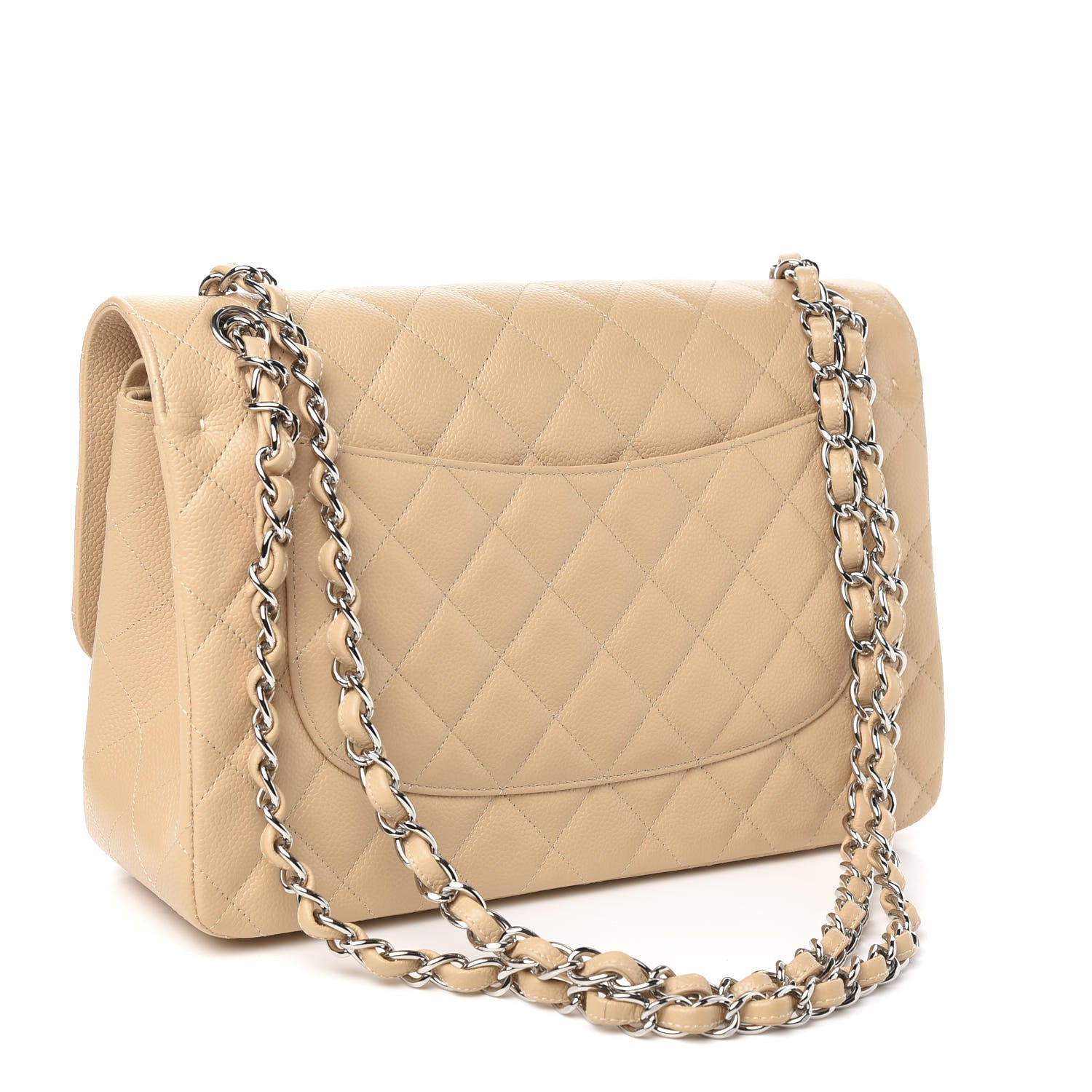 Chanel Caviar Quilted Jumbo Double Flap Light Beige 3 of 11