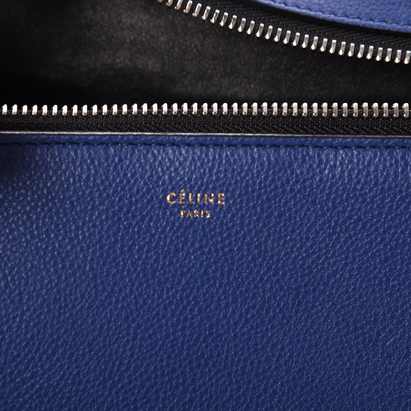 Drummed Calfskin Small Edge Shoulder Bag Indigo