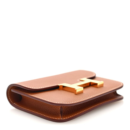 Hermes Evercolor Constance Slim Wallet Gold 5 of 9