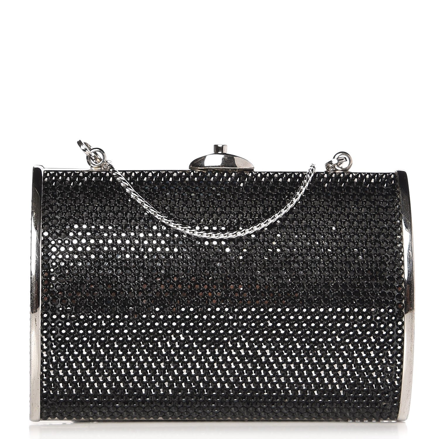 Judith Leiber Swarovski Crystal Minaudiere Clutch Black 1 of 7