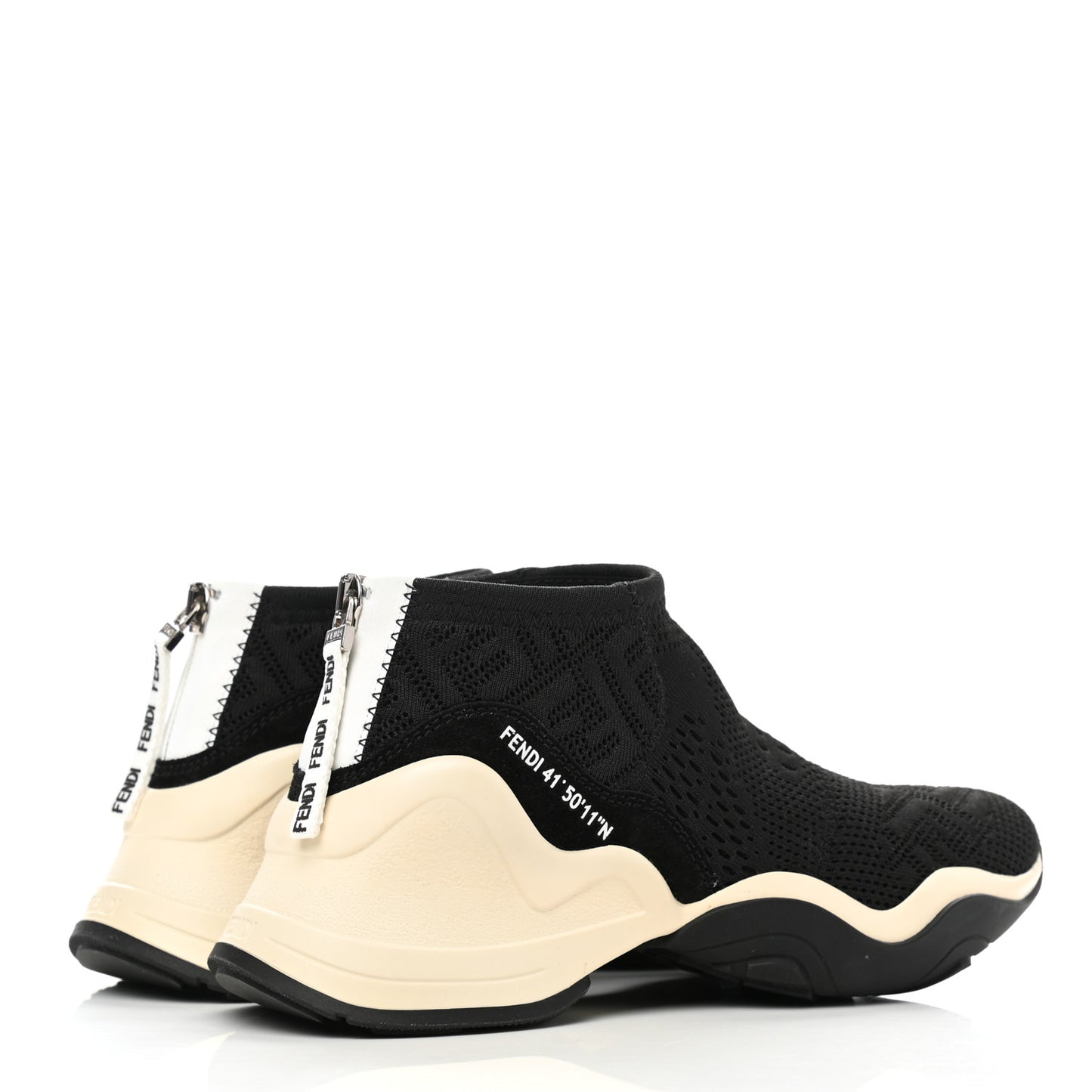 Technical 3D Mesh Womens FFluid Zip Up Sneakers 35 Black