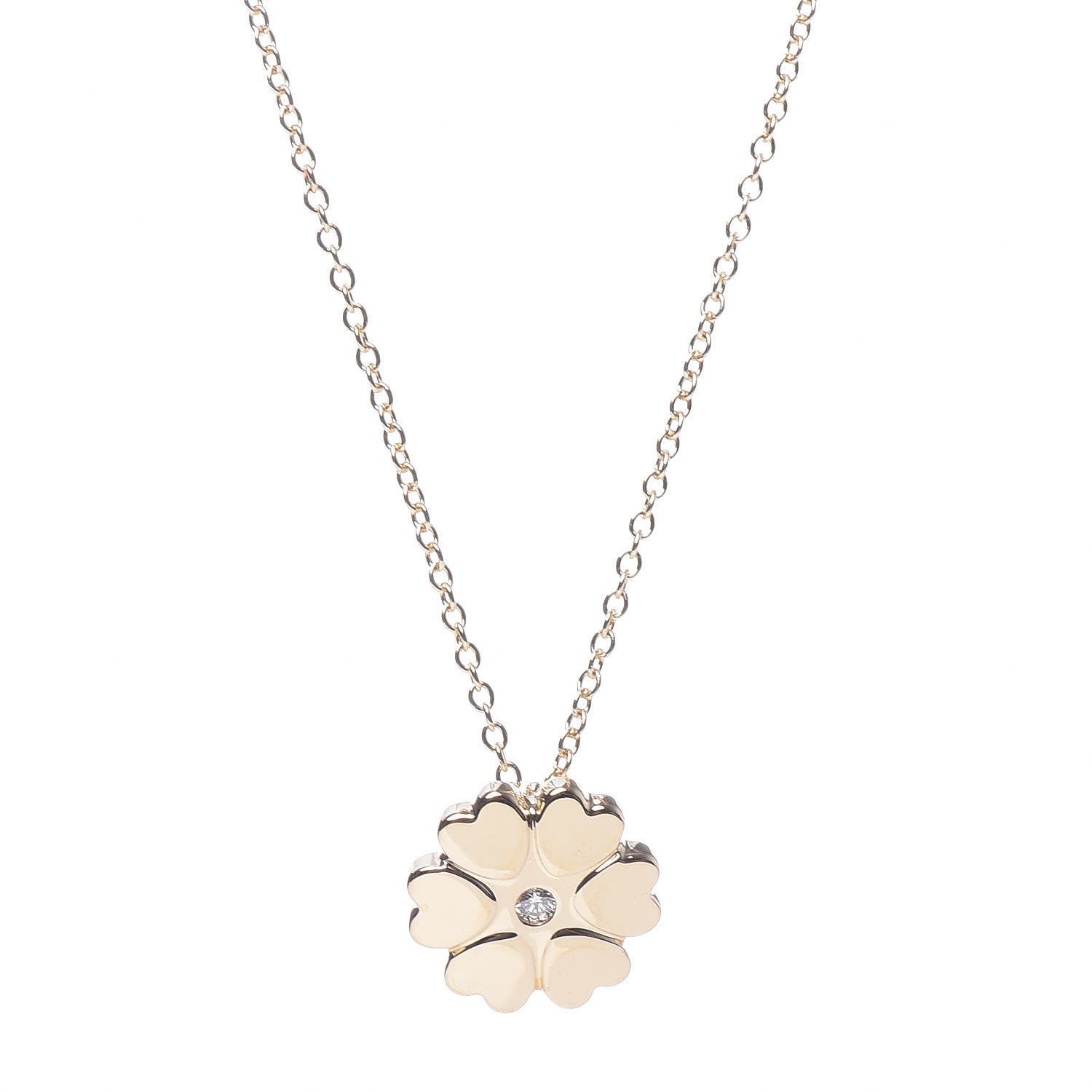 Tiffany 18K Yellow Gold Diamond Paloma Picasso Flower Heart Pendant Necklace 3 of 7