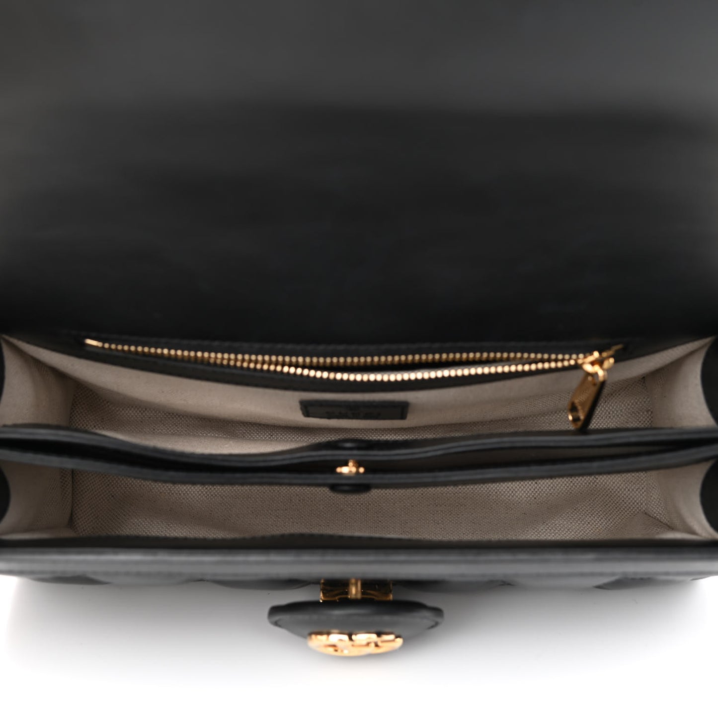 Calfskin GG Matelasse Small Flap Shoulder Bag Black Natural
