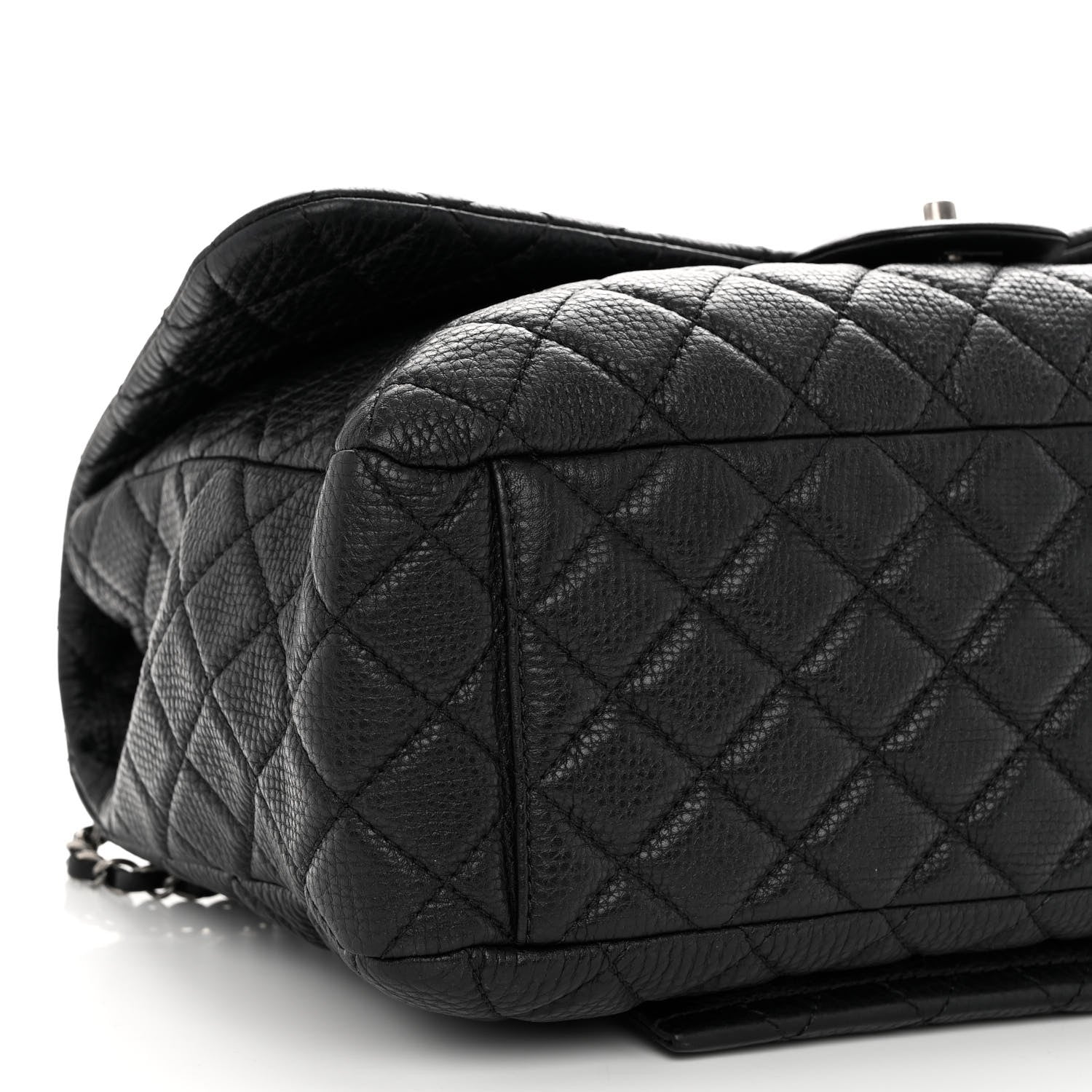Chanel Calfskin Quilted Small XXL Travel Flap Bag Black 8 of 9