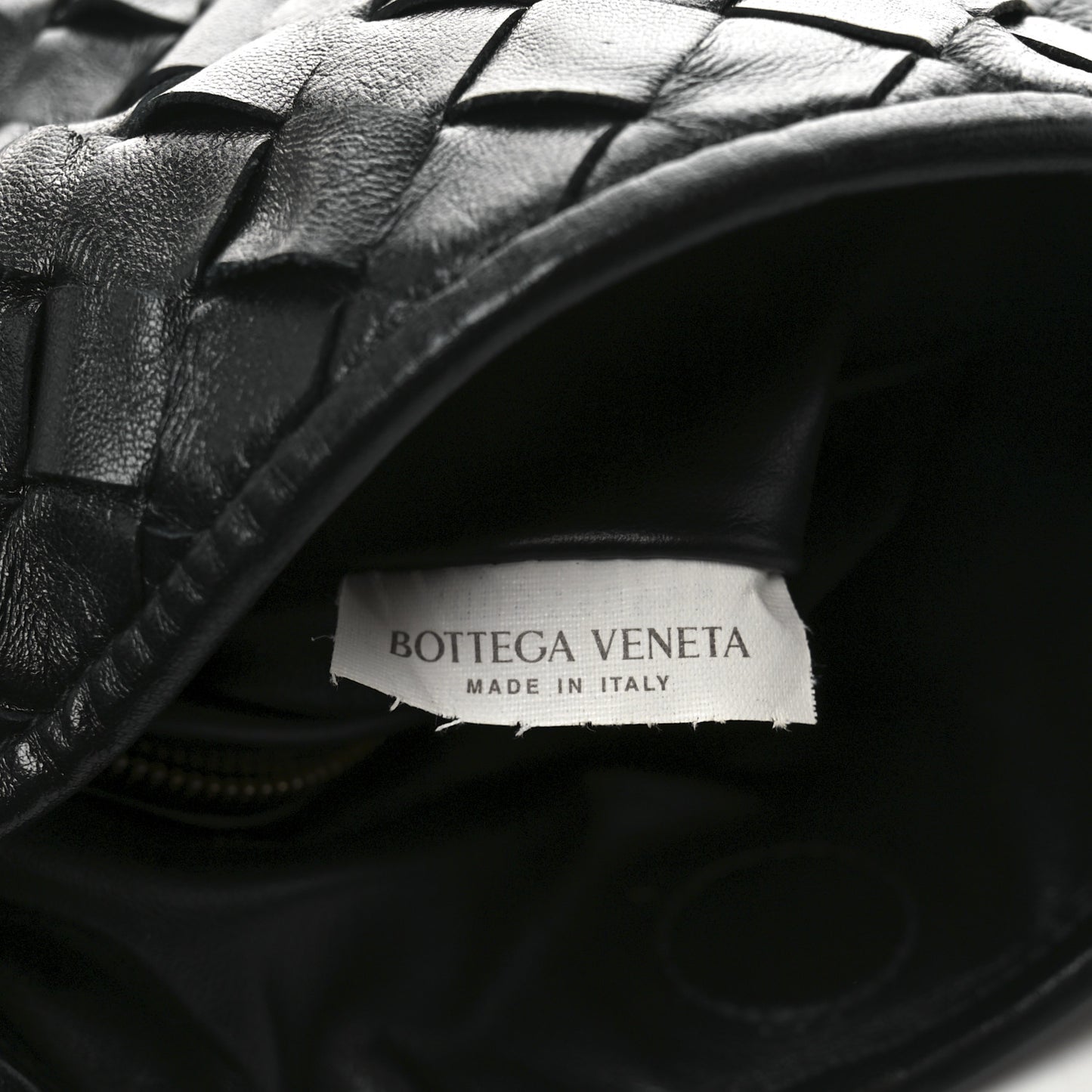 Calfskin Intrecciato Small Hop Black