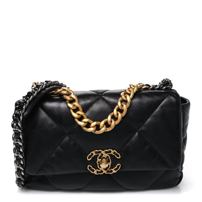 Chanel Lambskin Quilted Medium Chanel 19 Flap Black 1 of 10