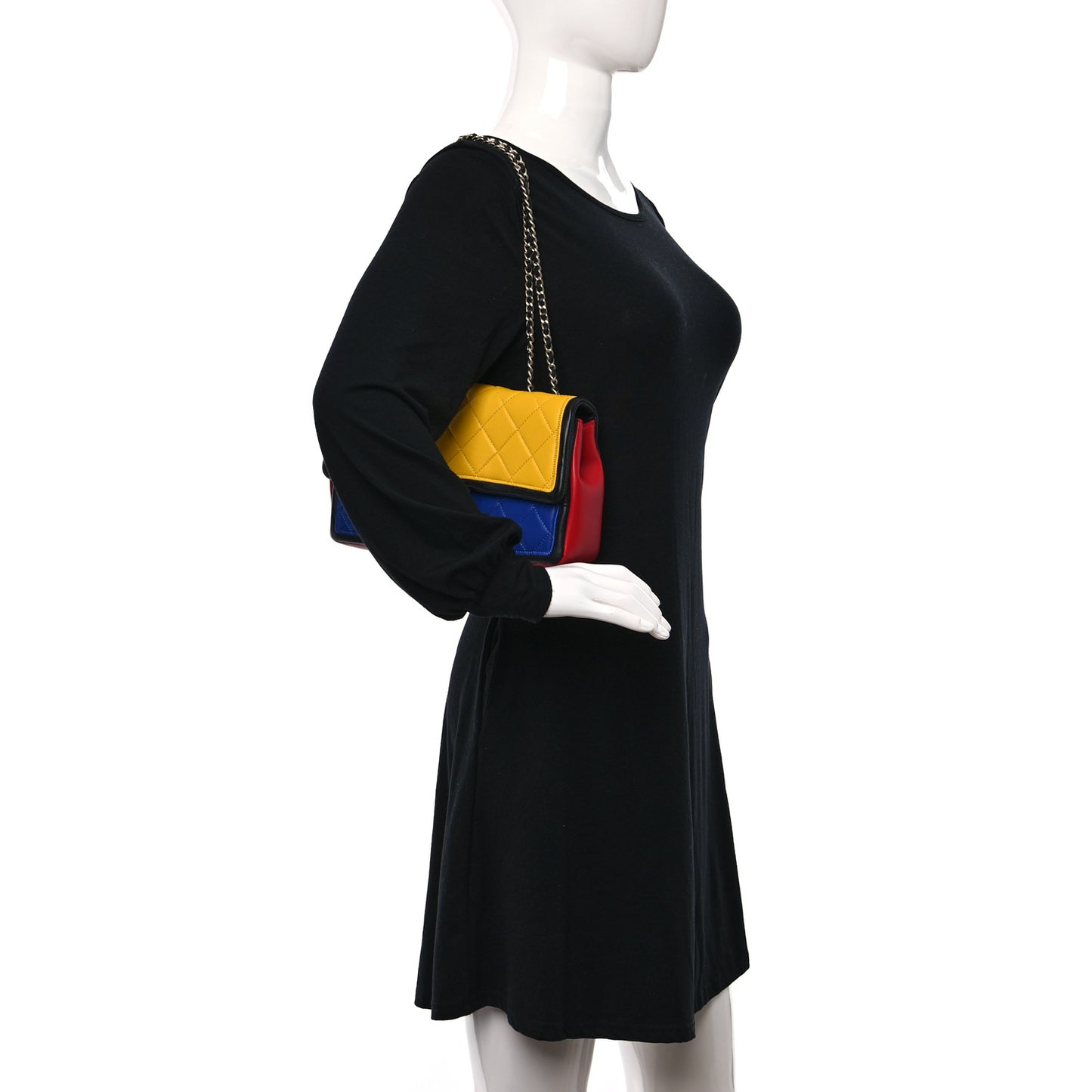 Lambskin Tri-Color Medium Graphic Flap Multicolor