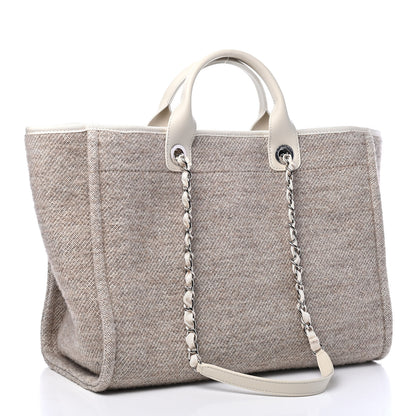 Chanel Mixed Fibers Calfskin Medium Deauville Tote Light Grey 2 of 6