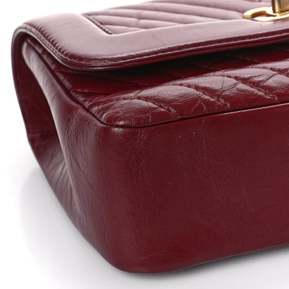 Chanel Calfskin Chevron Quilted Top Handle Flap Red 8 of 9