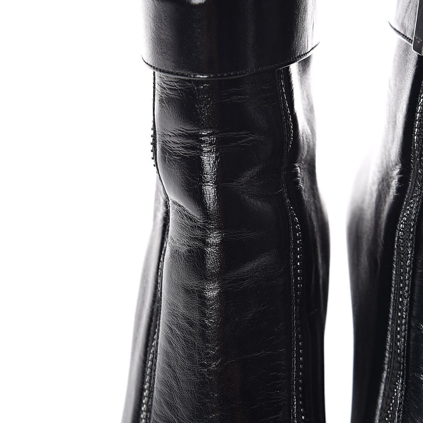 Moroder Calfskin Loulou 95 Ankle Zip Booties 35.5 Black