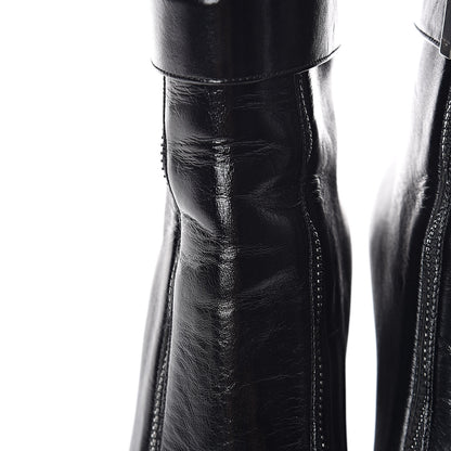 Saint Laurent Moroder Calfskin Loulou 95 Ankle Zip Booties 35.5 Black 12 of 17