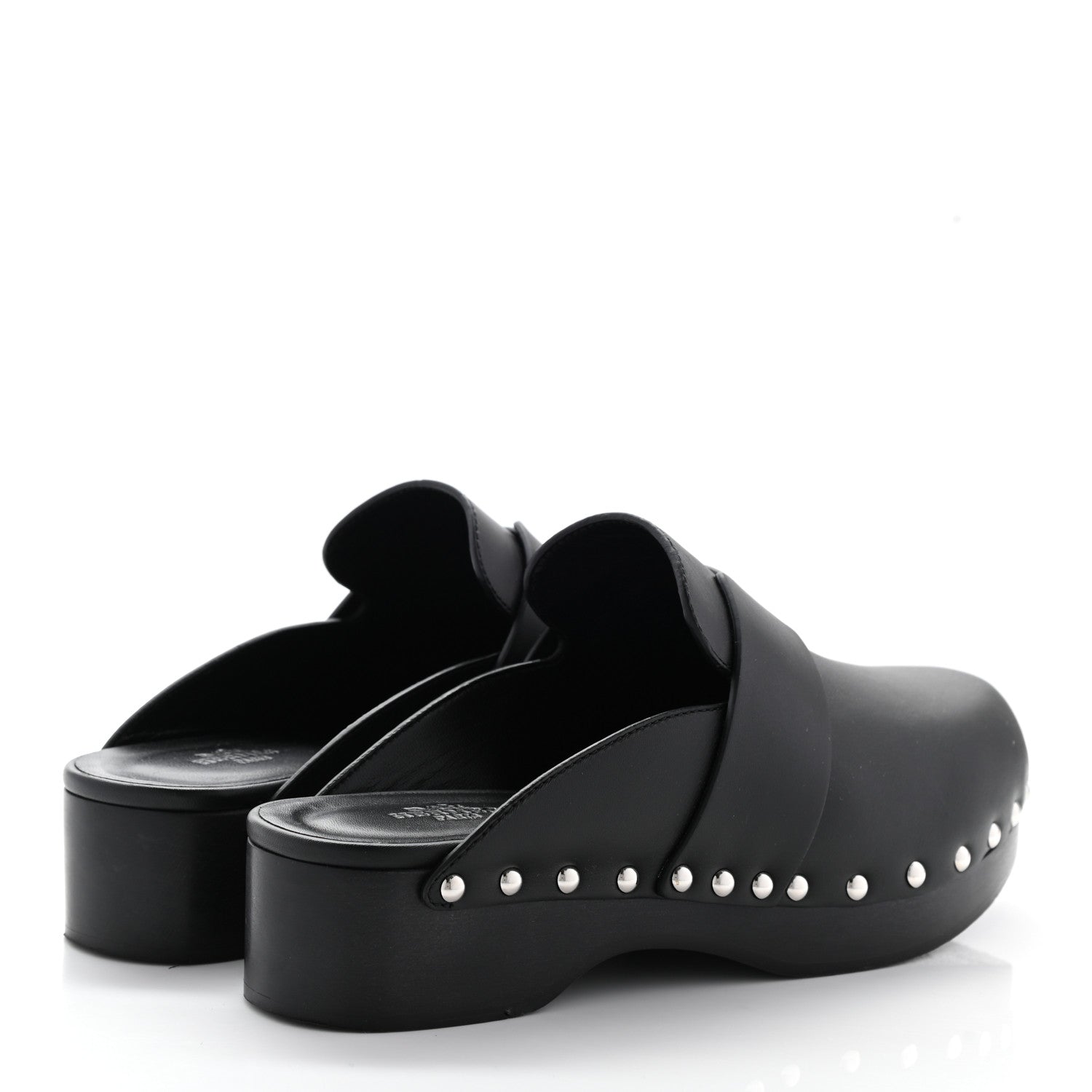 Hermes Calfskin Calya Mules 36 Black 4 of 10