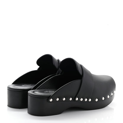 Hermes Calfskin Calya Mules 36 Black 4 of 10