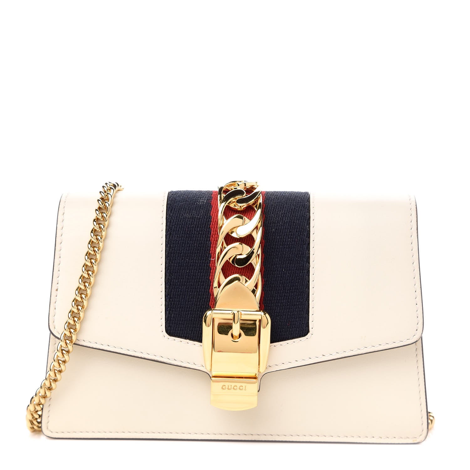 Gucci Calfskin Super Mini Sylvie Chain Shoulder Bag White 1 of 11