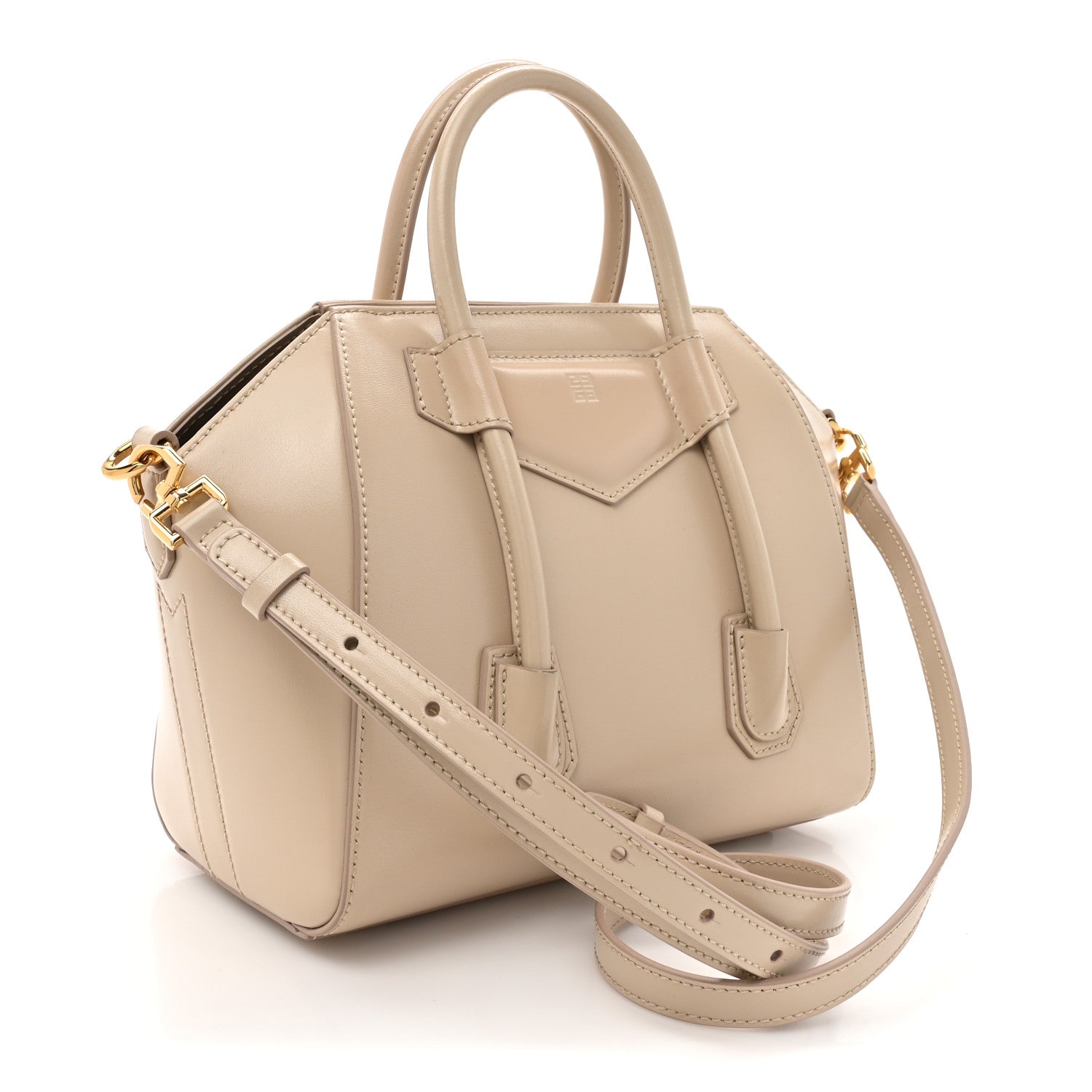Givenchy Box Calfskin Mini Lock Antigona Shoulder Bag Natural Beige 3 of 16