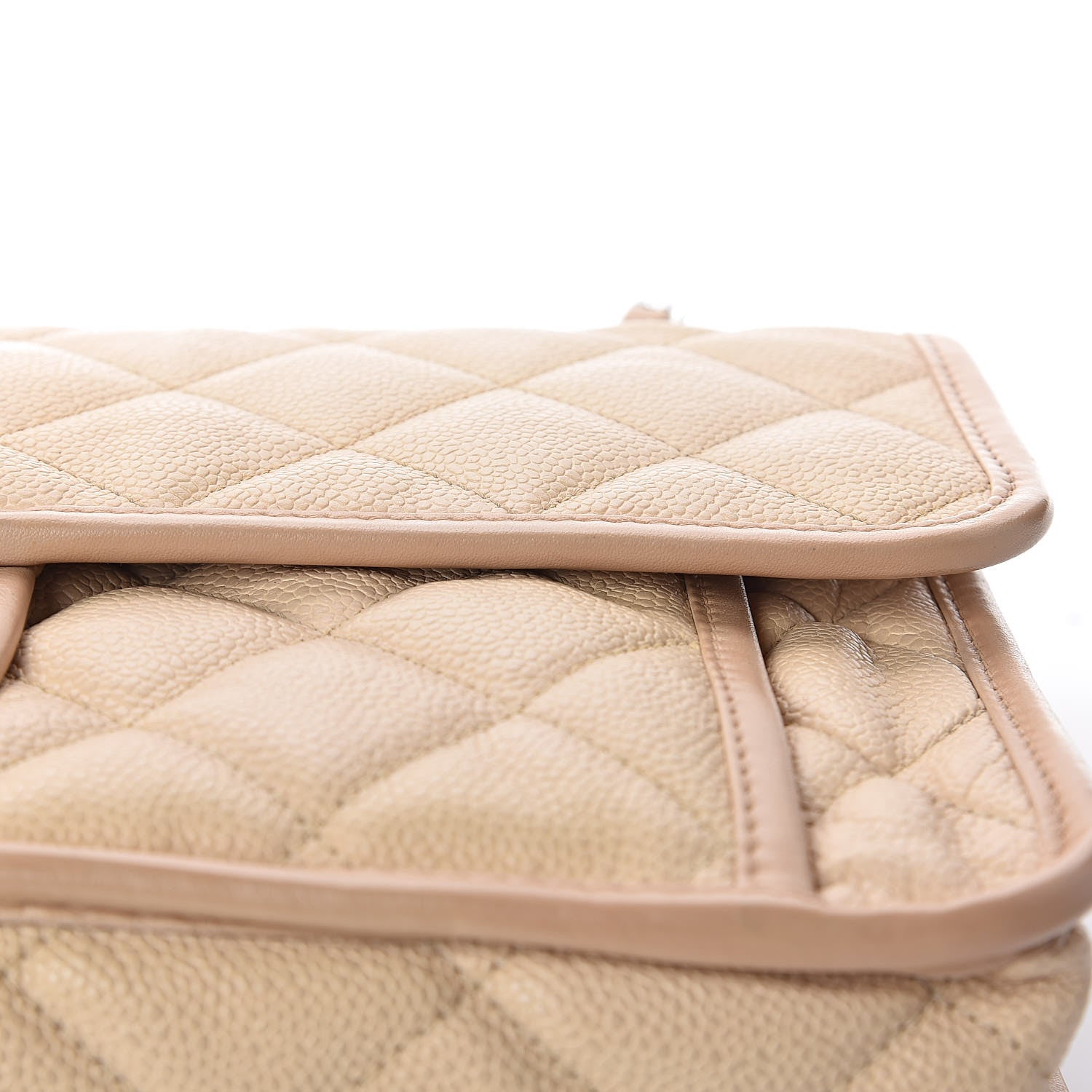 Chanel Caviar Quilted Large French Riviera Flap Beige 19 of 20