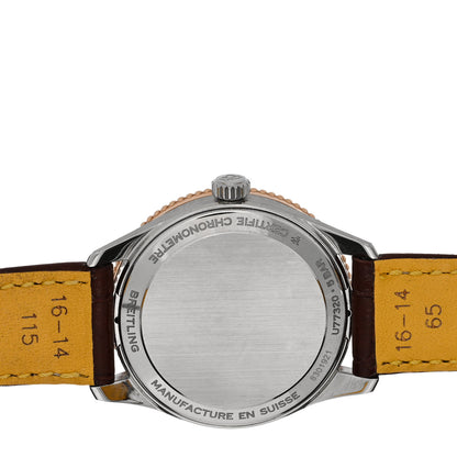 Breitling Stainless Steel 18K Rose Gold Alligator Diamond Mother of Pearl 32mm Navitimer Quartz Watch U77320 4 of 4