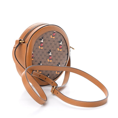 Gucci X DISNEY Mini Vintage GG Supreme Monogram Mickey Mouse Round Shoulder Bag Beige Vintage Sun Oil 2 of 8