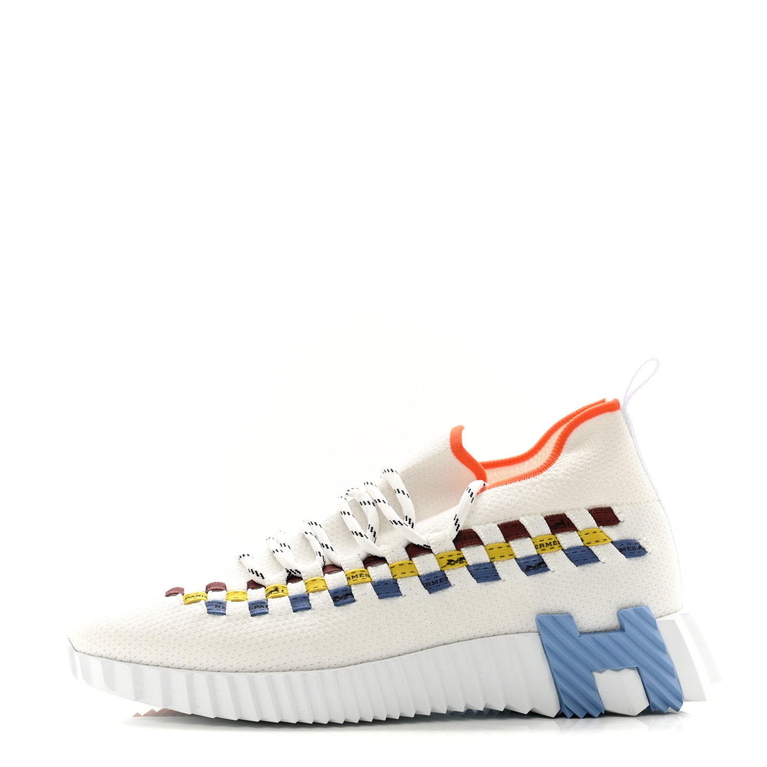 Hermes Technical Canvas Womens Flex Slip-On Sneaker 36 Multicolor White 1 of 9