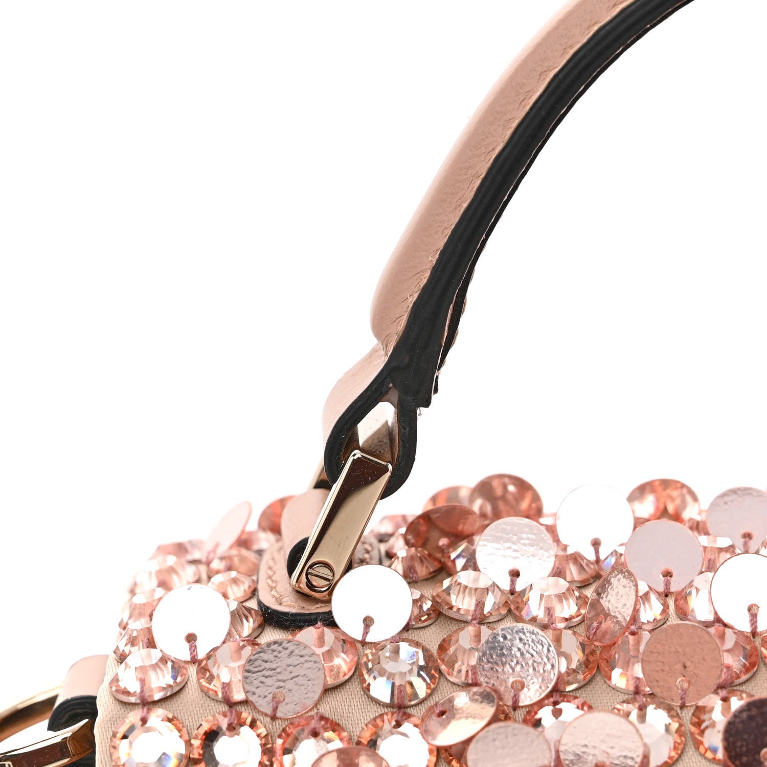 Valentino Garavani Sequin Crystal Embroidered Mini Vsling Top Handle Bag Light Peach Rose Mist 10 of 10