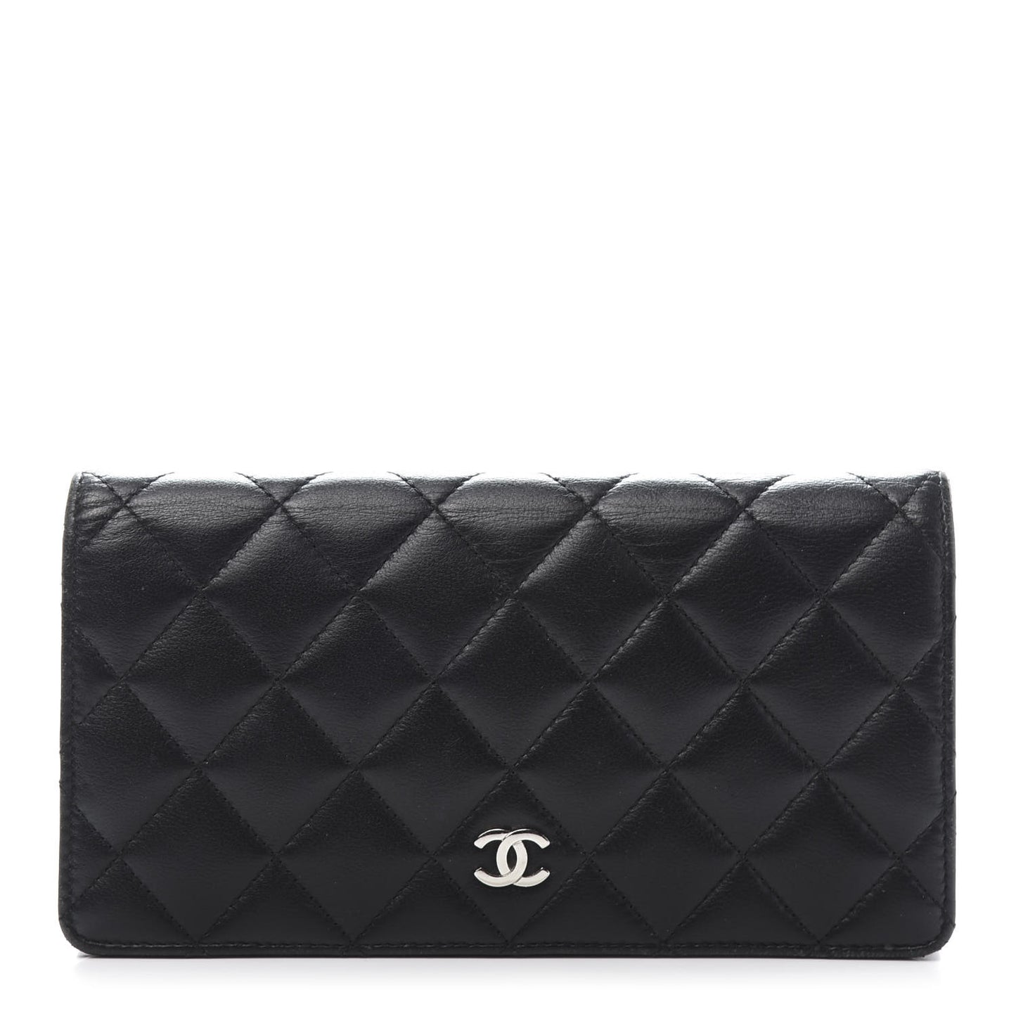 Lambskin Quilted Yen Wallet Black